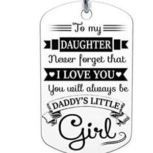 To My Daughter Daddy's Little Girl Necklace Tag